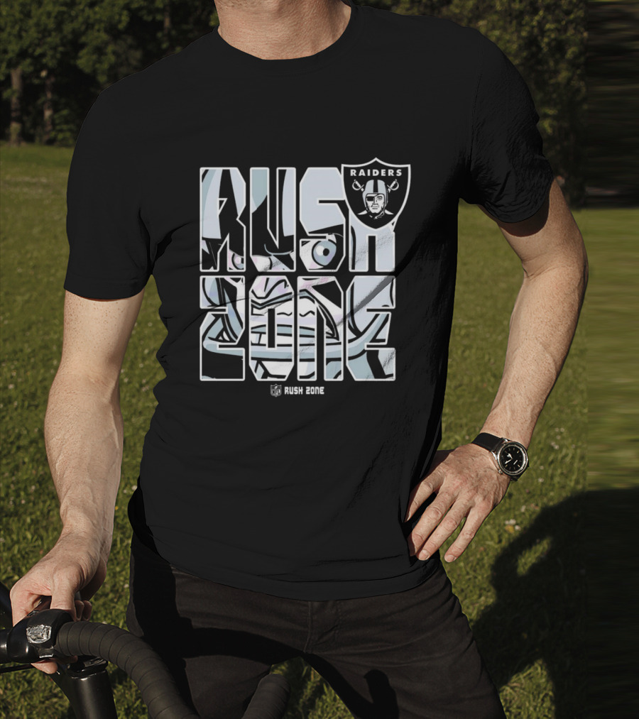 Las Vegas Raiders NFL Rush Zone Cartoon Raiders Shield T-Shirt