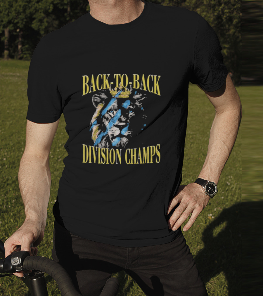 Back To Back Division Champs Lion With Crown Stripes T-Shirt