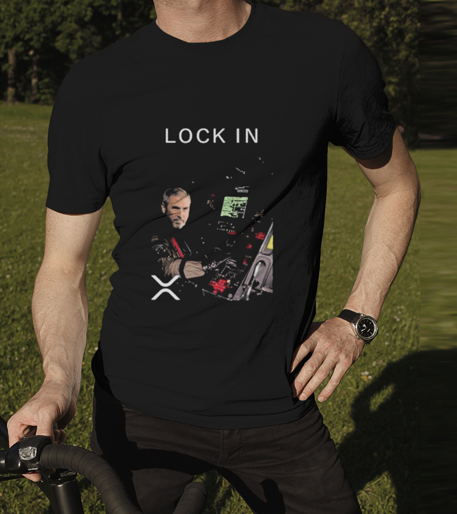 Lock In Brad Garlinghouse XRP Crypto Control Panel T-Shirt