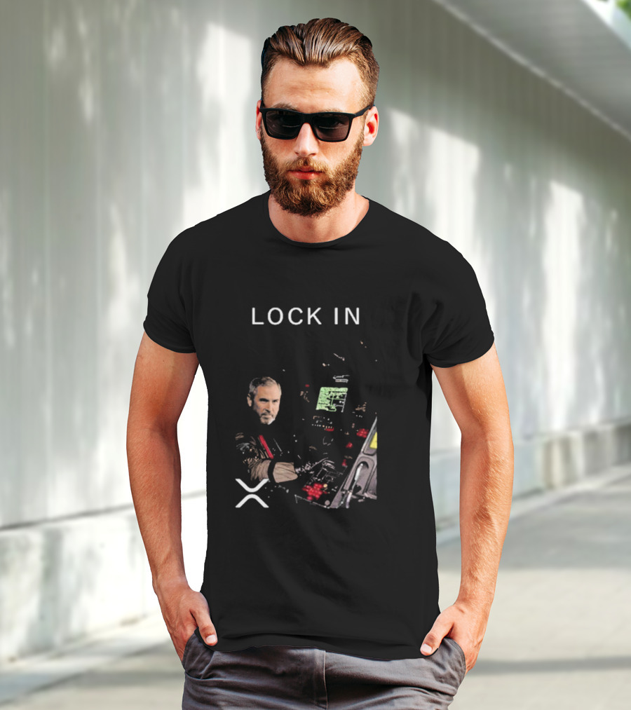 Lock In Brad Garlinghouse XRP Crypto Control Panel T-Shirt