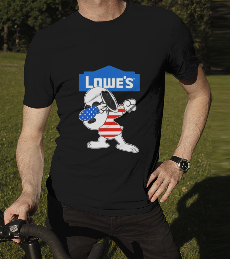 Lowe's Snoopy Dabbing American Flag Outfit T-Shirt