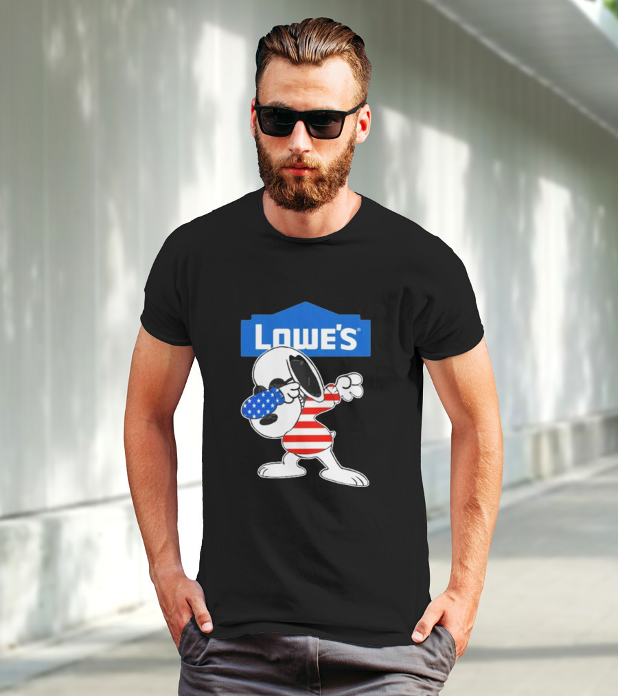 Lowe's Snoopy Dabbing American Flag Outfit T-Shirt