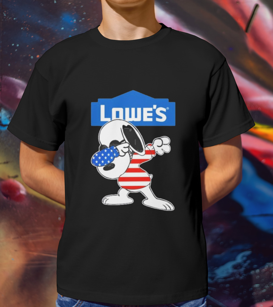 Lowe's Snoopy Dabbing American Flag Outfit T-Shirt