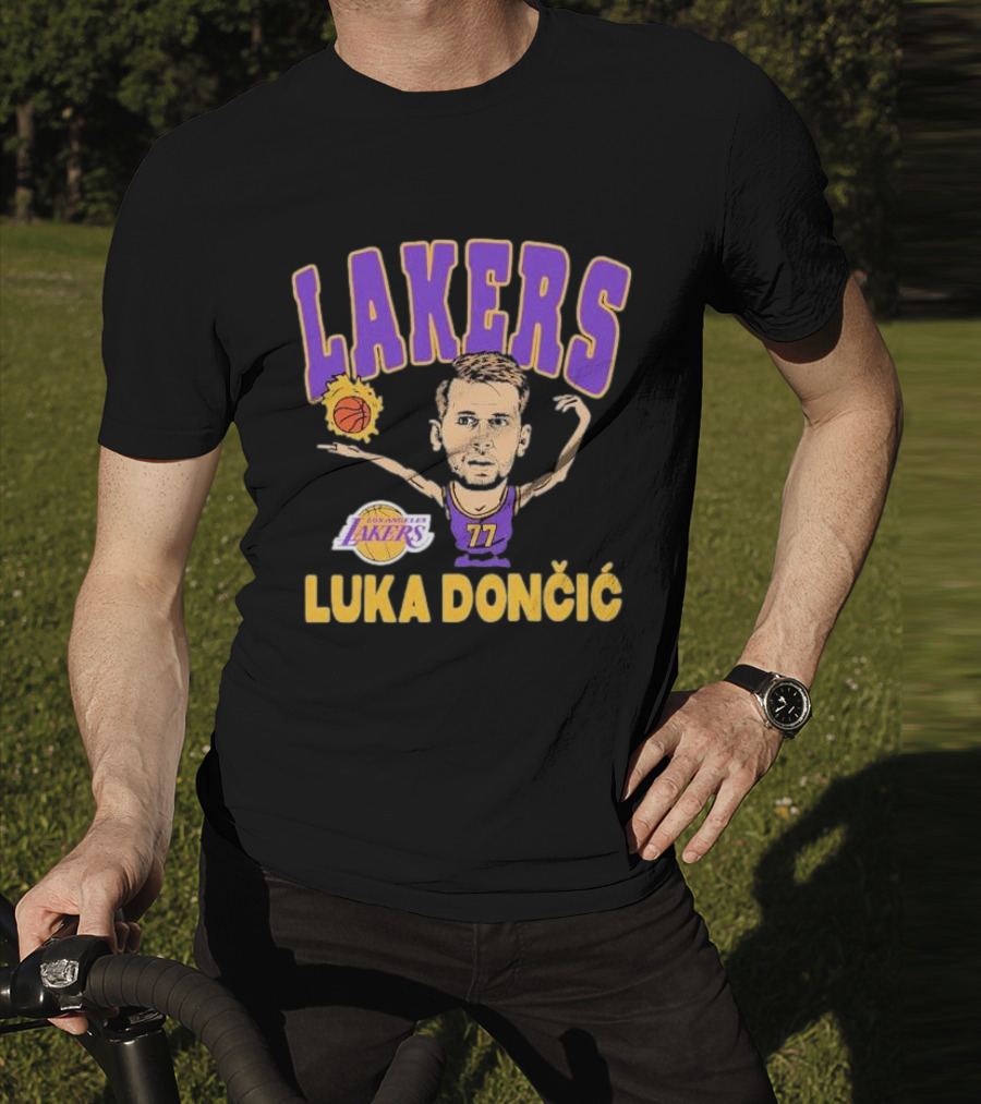 Luka Dončić Los Angeles Lakers Basketball Caricature 77 T-Shirt