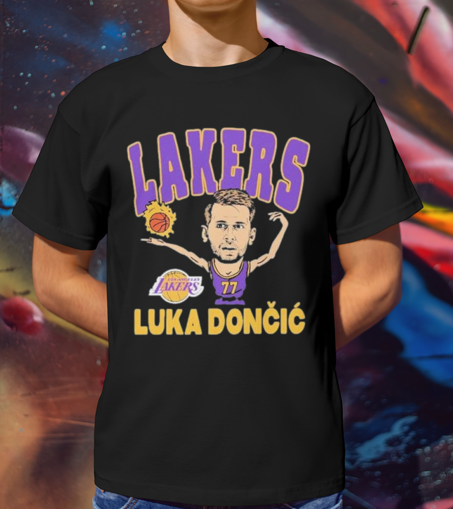Luka Dončić Los Angeles Lakers Basketball Caricature 77 T-Shirt