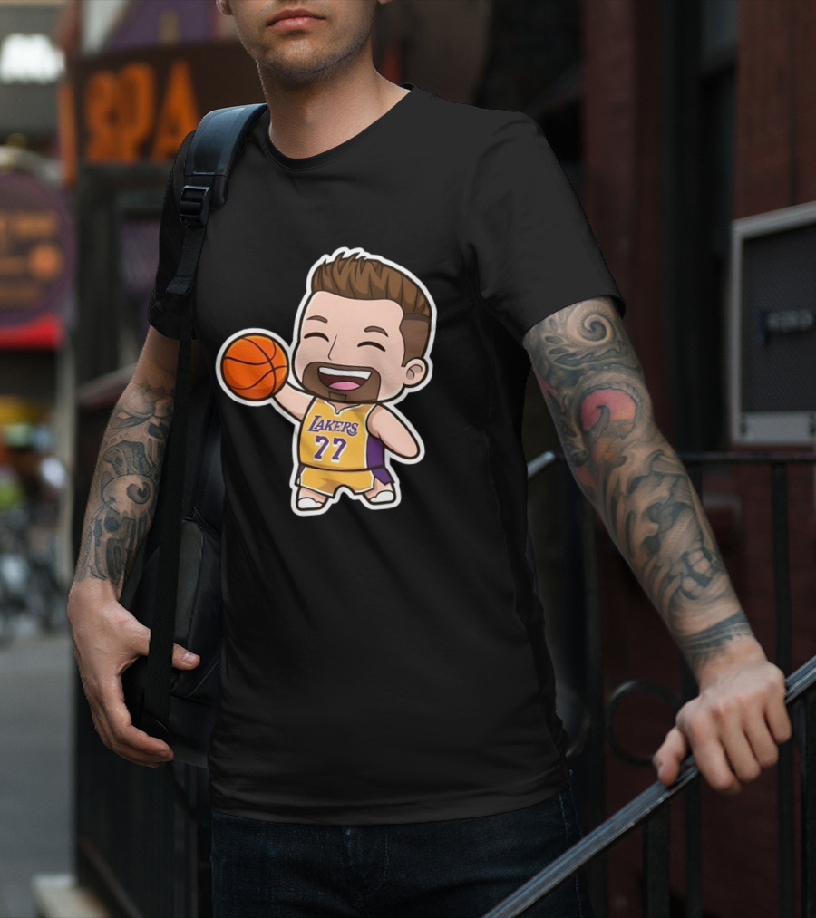 Luka Doncic Lakers 77 Chibi Cartoon Basketball T-Shirt
