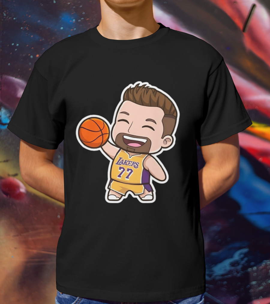 Luka Doncic Lakers 77 Chibi Cartoon Basketball T-Shirt
