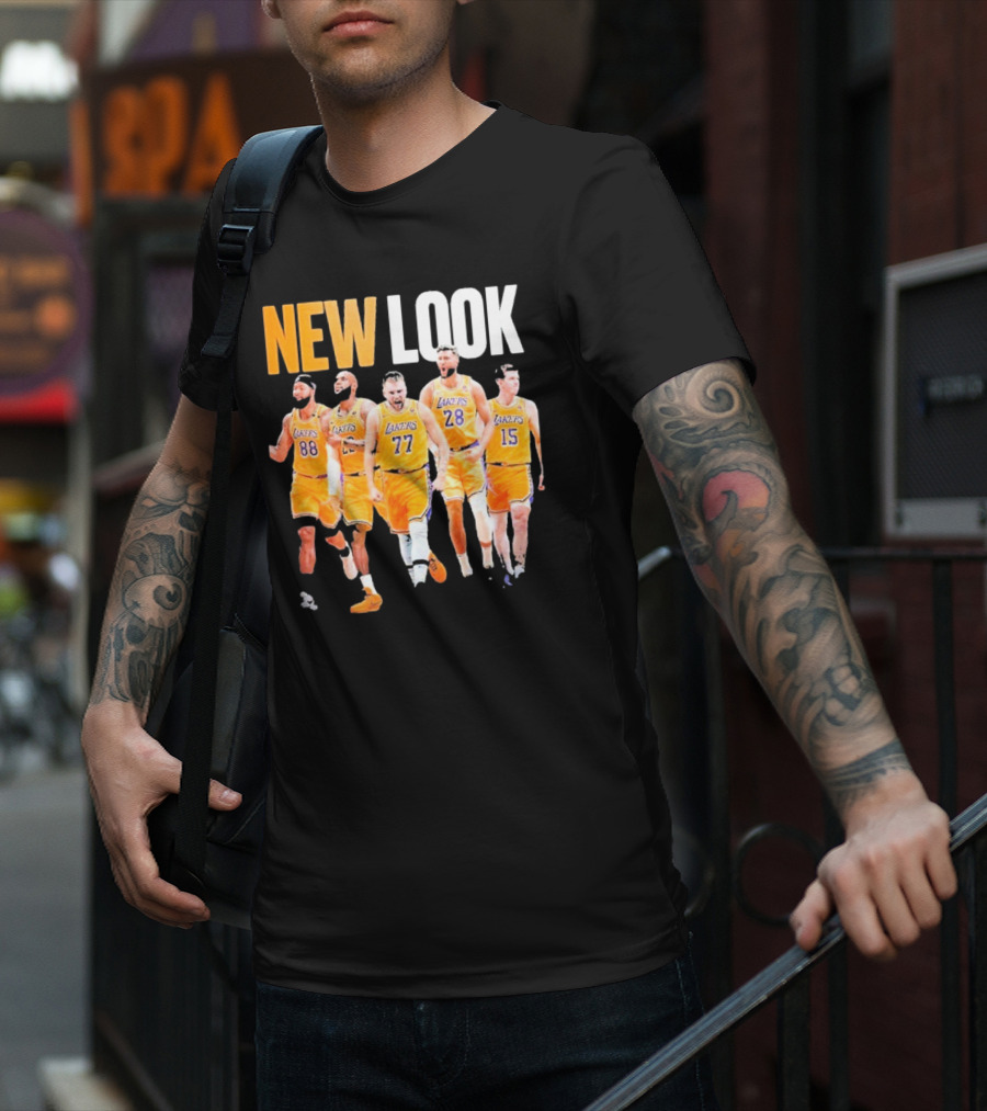 New Look Lakers Starting Five Luka Doncic 77 Los Angeles T-Shirt