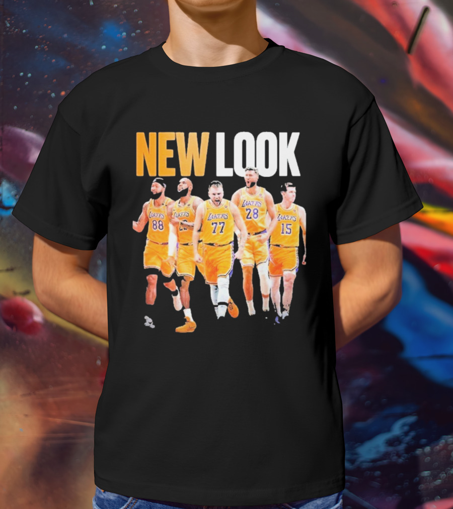 New Look Lakers Starting Five Luka Doncic 77 Los Angeles T-Shirt