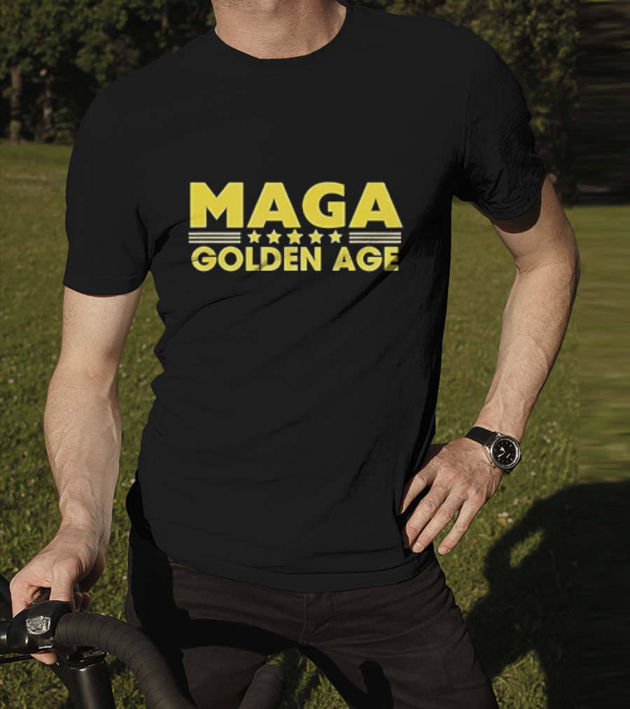 MAGAGolden Age Stars And Bold Yellow Text T-Shirt