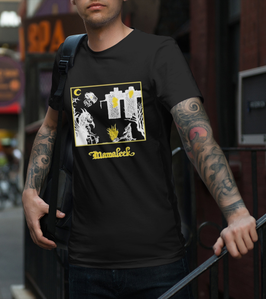 Mamaleek Netherworld Moonlit Cityscape And Surreal Figures T-Shirt