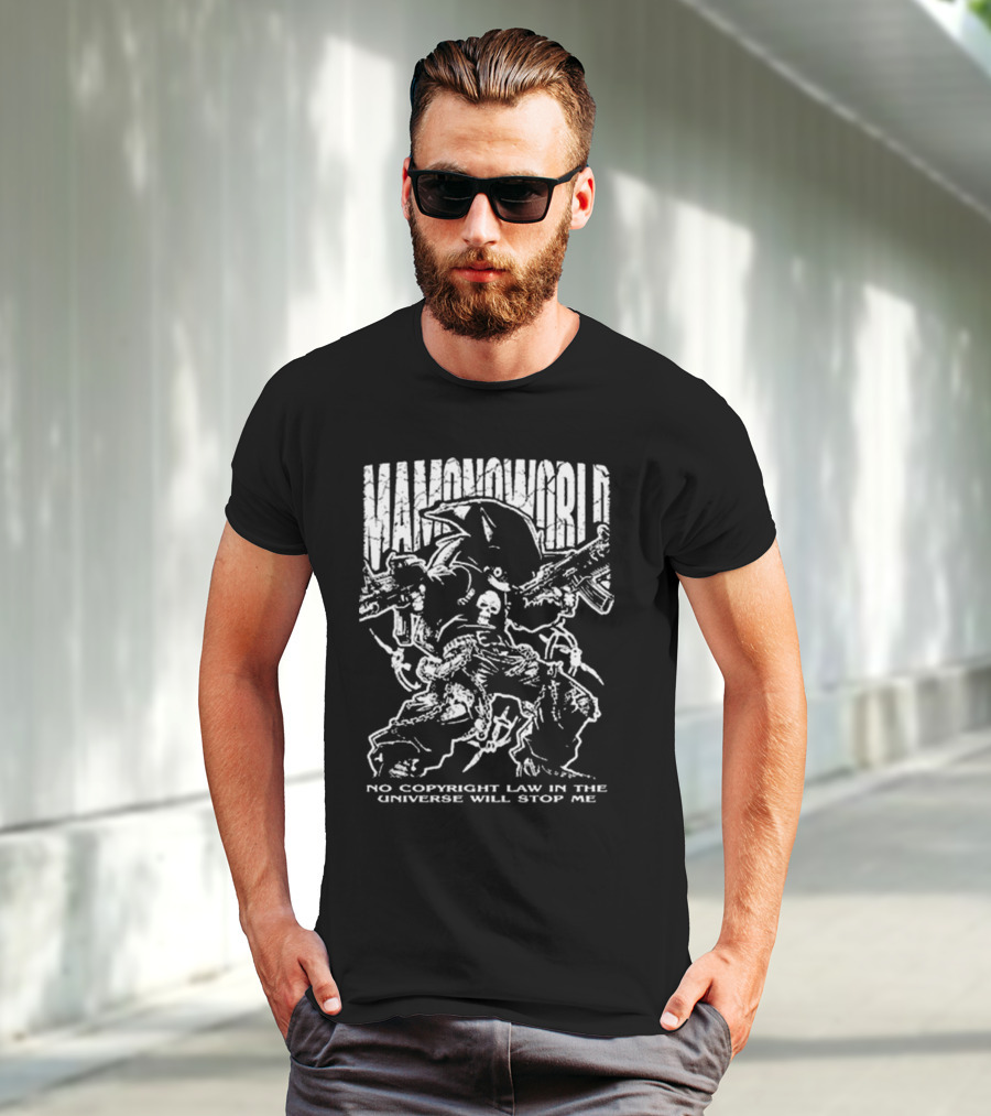 Mamono World No Copyright Law In The Universe Will Stop Me Guns And Characters T-Shirt