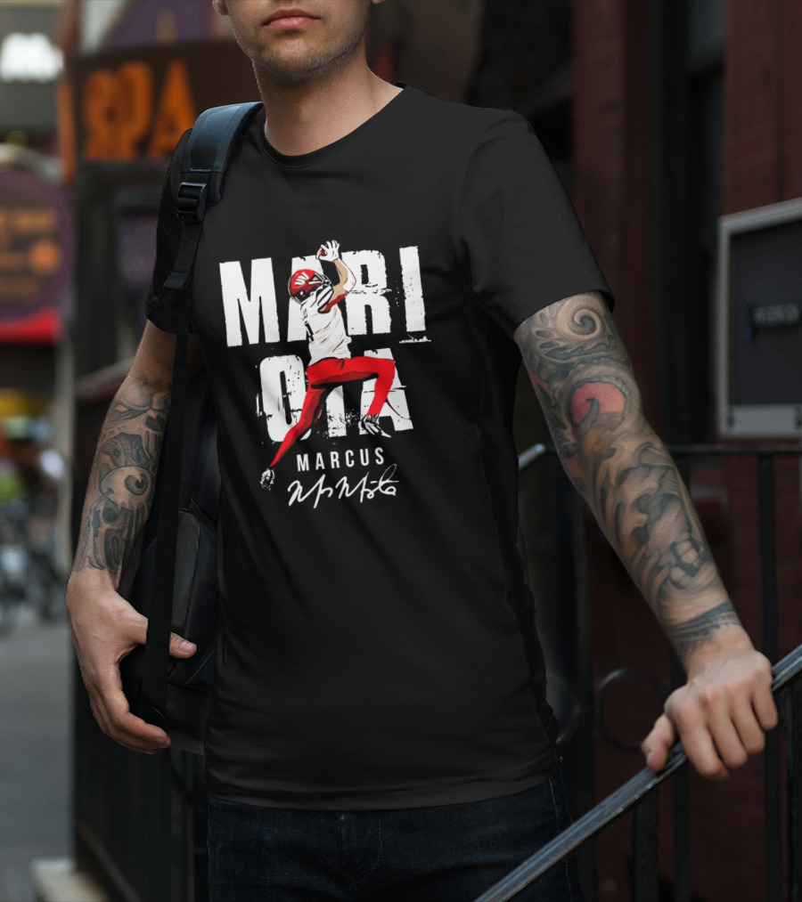 "Mari OIA Marcus Mariota Washington Commanders NFL Signature" T-Shirt