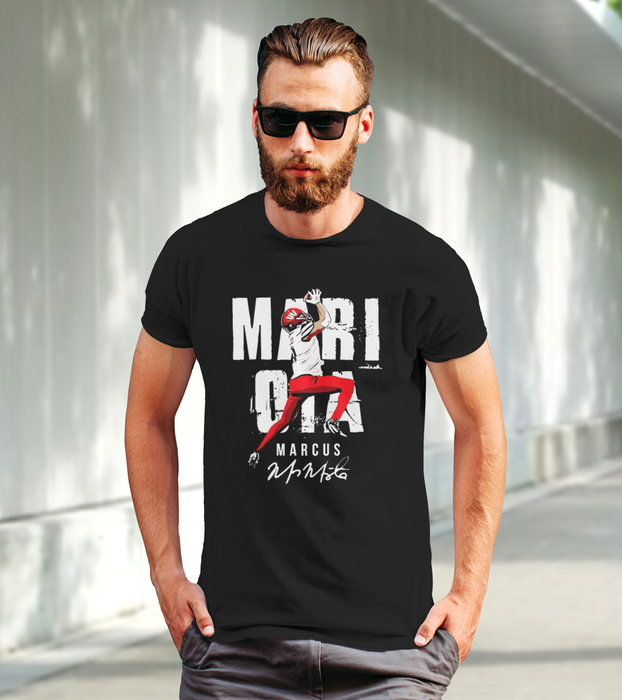 "Mari OIA Marcus Mariota Washington Commanders NFL Signature" T-Shirt