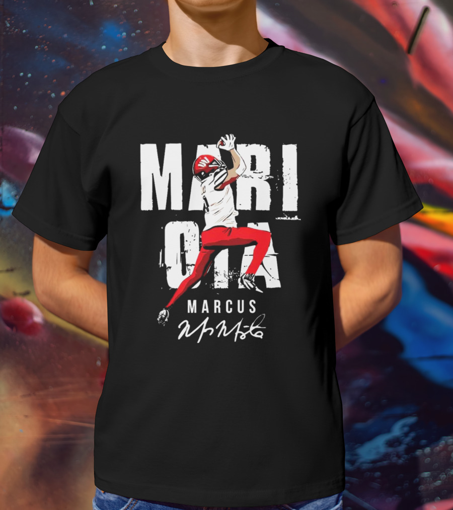 "Mari OIA Marcus Mariota Washington Commanders NFL Signature" T-Shirt