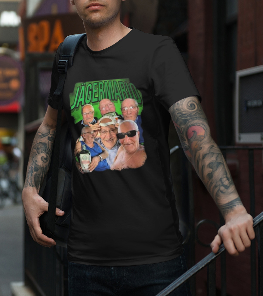 Marioscerra5 Jägermario Sigma Funny Multiphoto Collage T-Shirt