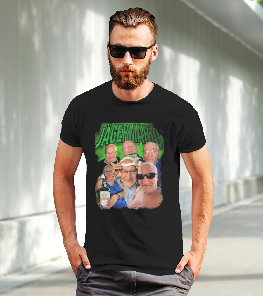 Marioscerra5 Jägermario Sigma Funny Multiphoto Collage T-Shirt