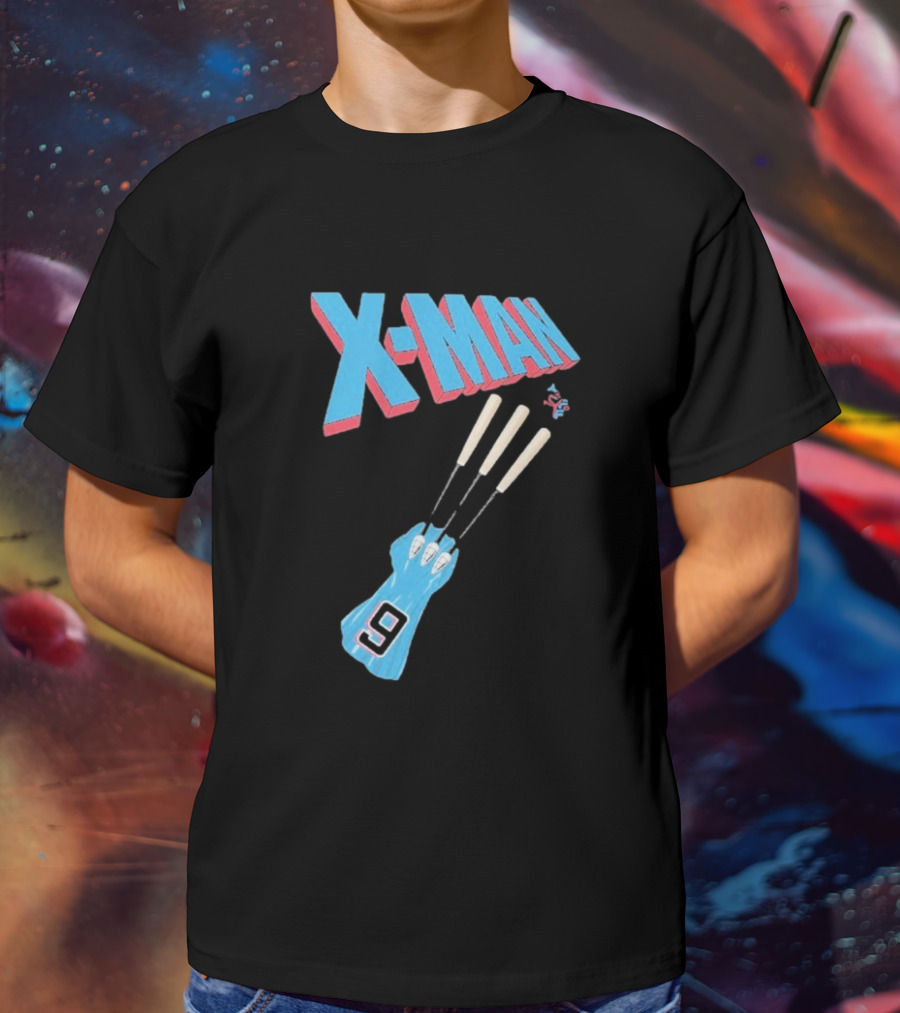 X-Man Miami Marlins Baseball Number 9 Batting Glove T-Shirt
