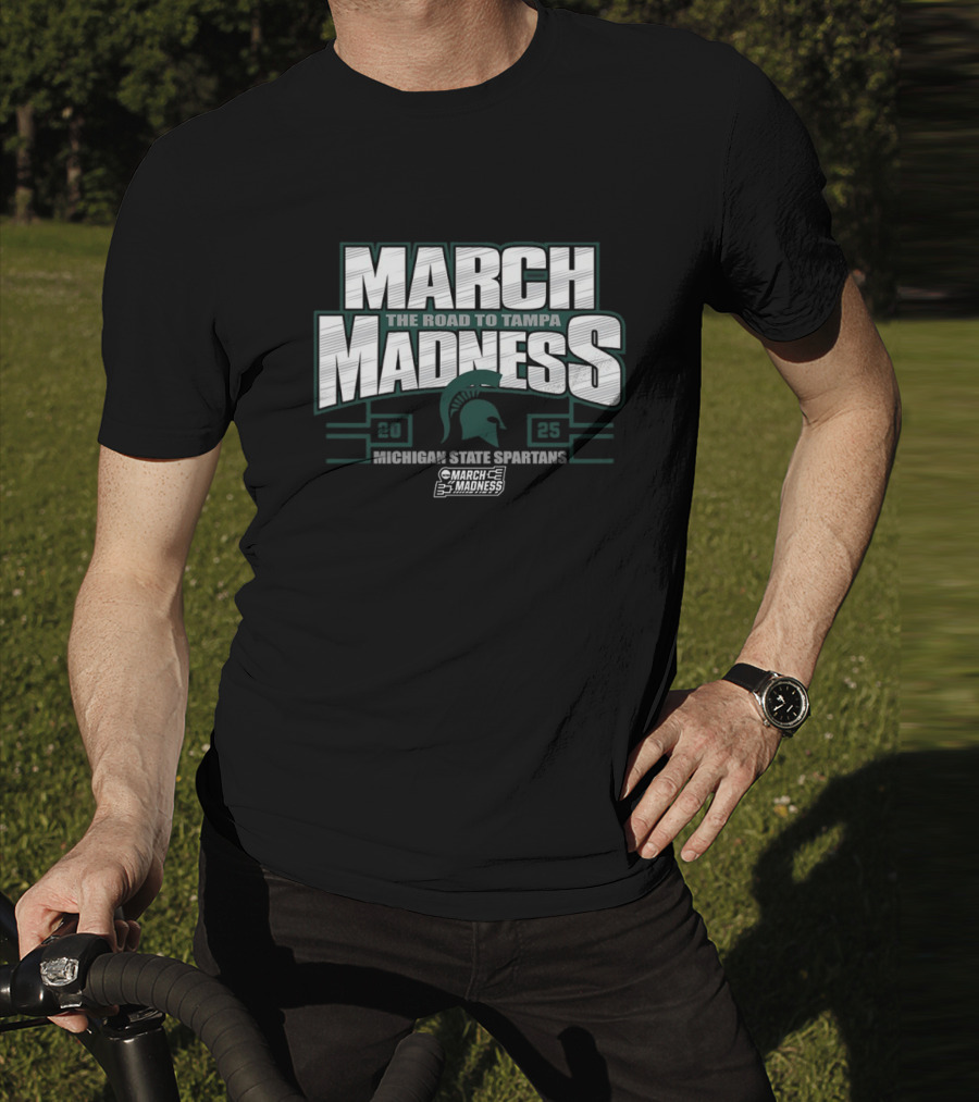 March Madness The Road To Tampa 2025 Michigan State Spartans NCAA Women's Basketball Tournament T-Shirt