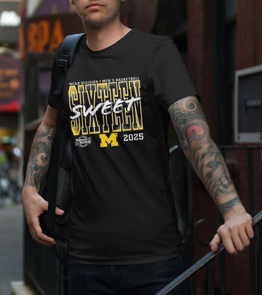 NCAA Division I Men’s Basketball Sweet Sixteen 2025 Michigan T-Shirt
