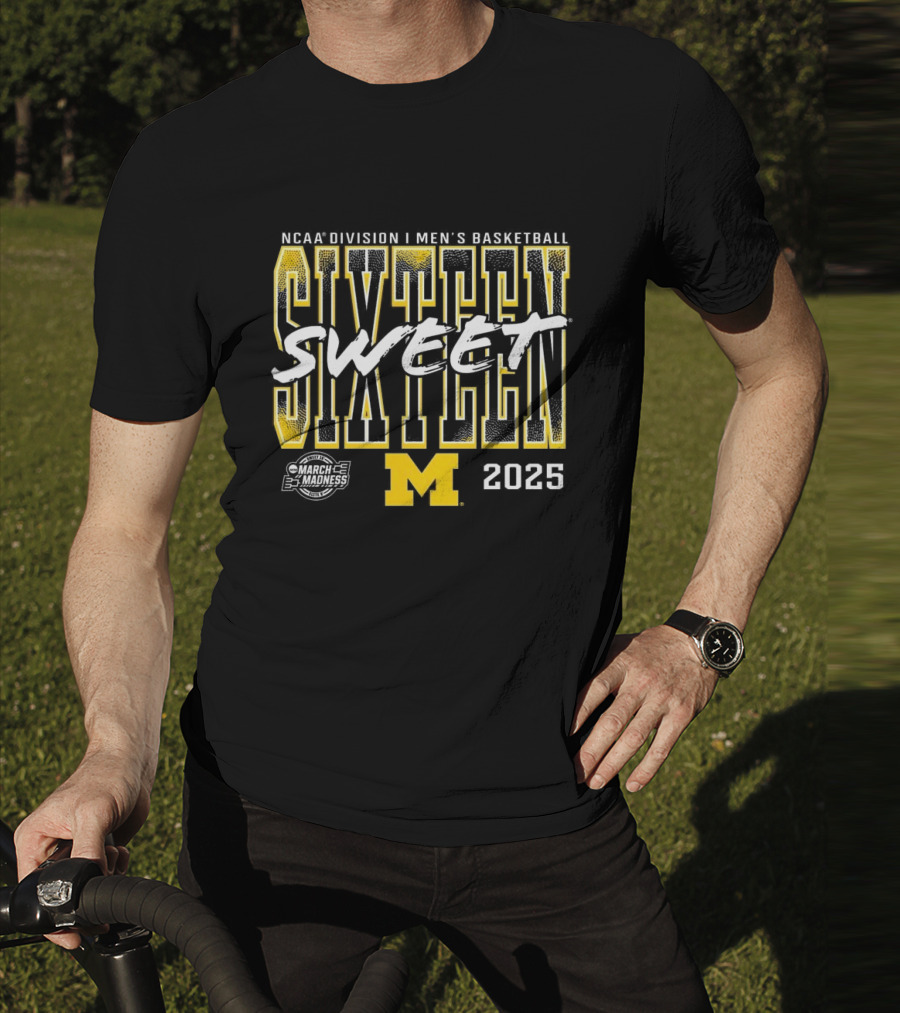 NCAA Division I Men’s Basketball Sweet Sixteen 2025 Michigan T-Shirt