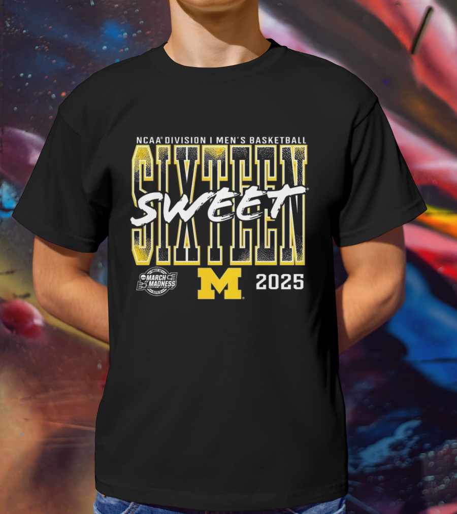 NCAA Division I Men’s Basketball Sweet Sixteen 2025 Michigan T-Shirt