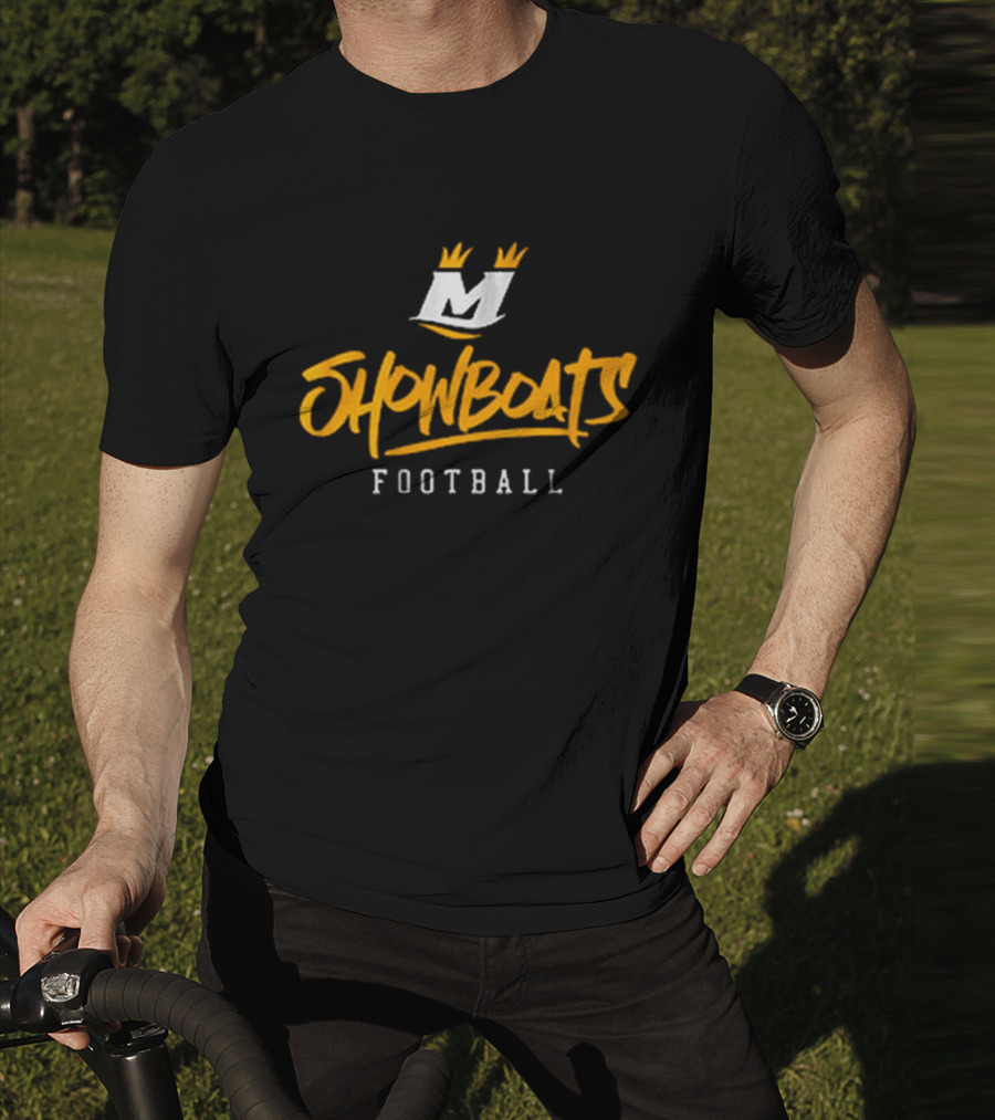 Showboats Football Memphis M Crown Stylized Text T-Shirt
