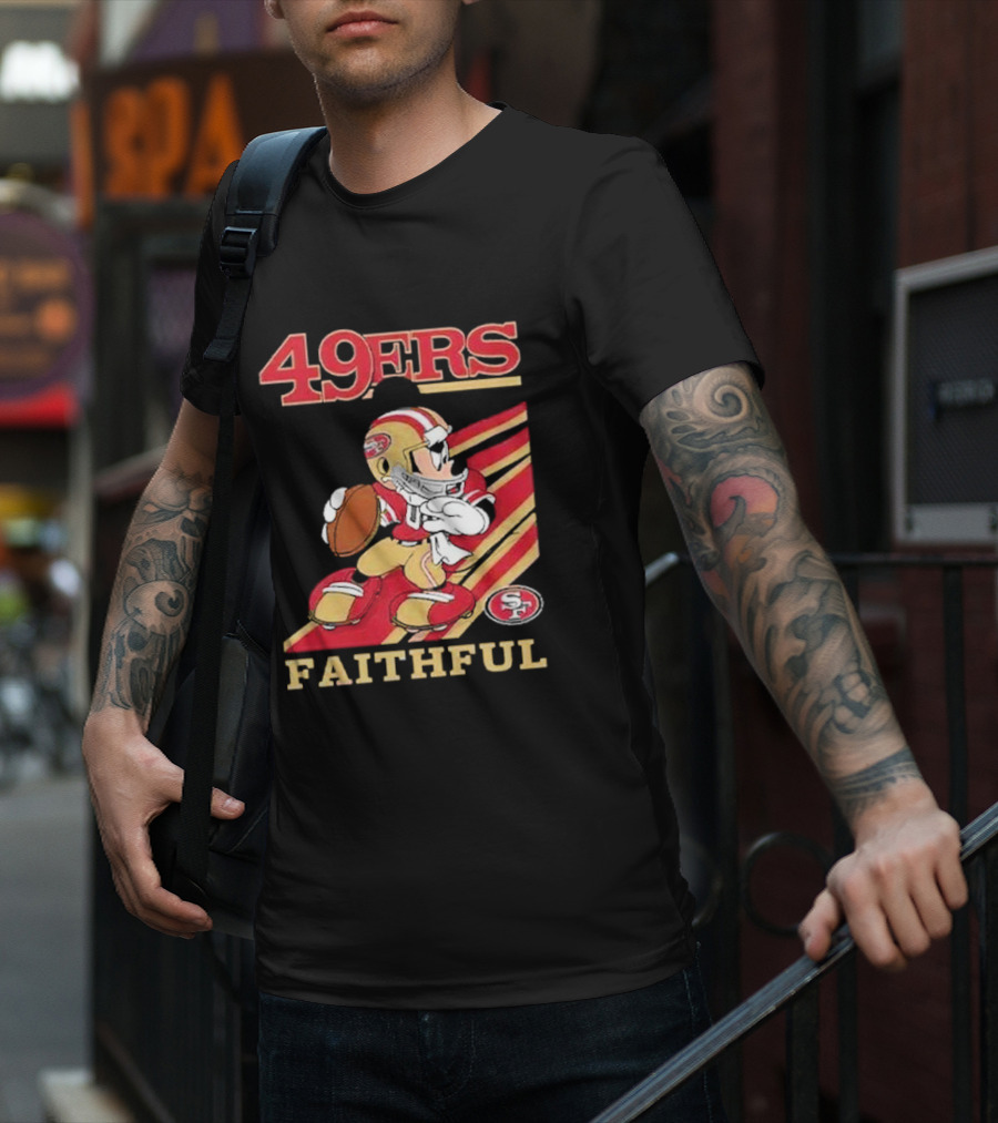 49ers Faithful Mickey Mouse Football Player T-Shirt