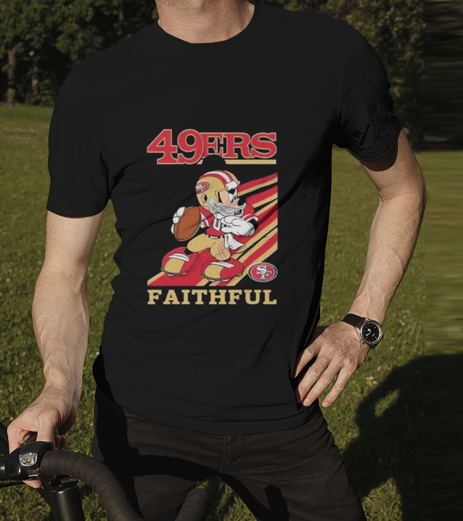 49ers Faithful Mickey Mouse Football Player T-Shirt