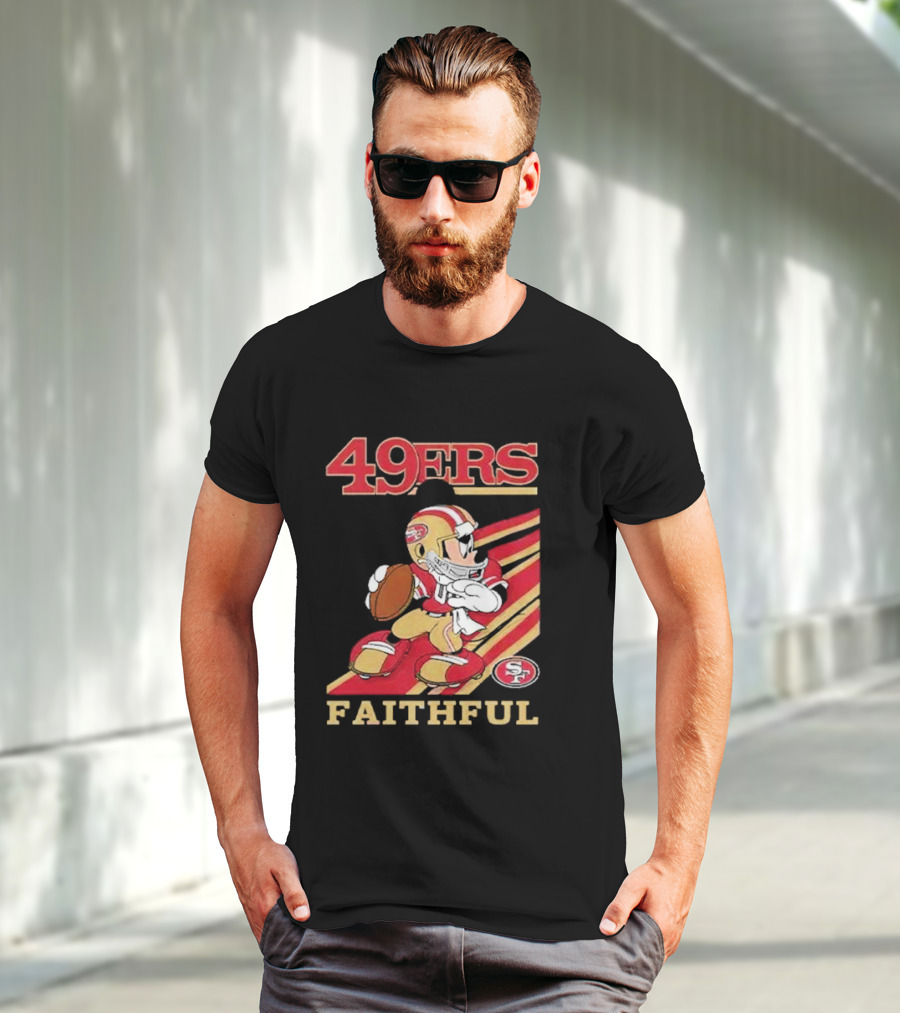 49ers Faithful Mickey Mouse Football Player T-Shirt