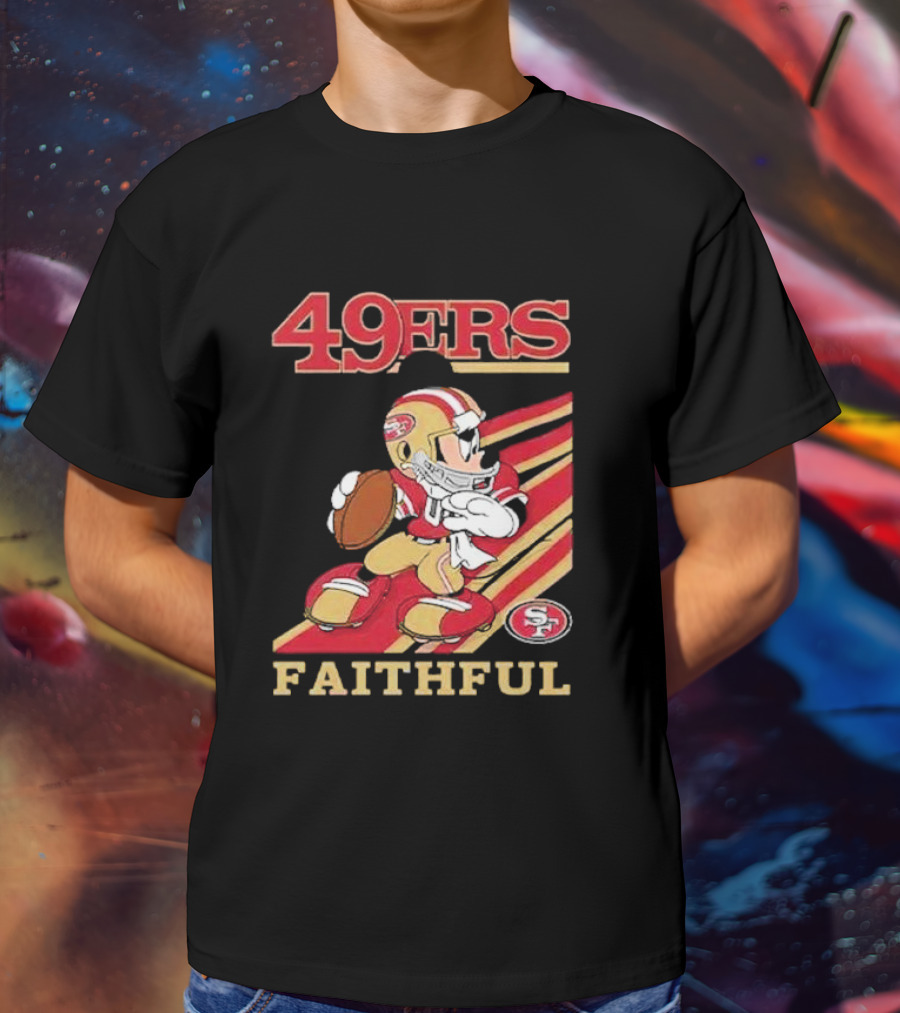 49ers Faithful Mickey Mouse Football Player T-Shirt