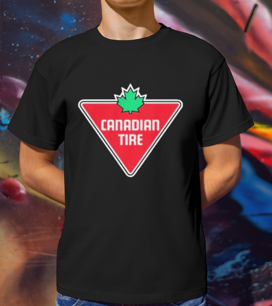 Mike Myers Canadian Tire Logo Red Triangle With Green Maple Leaf T-Shirt