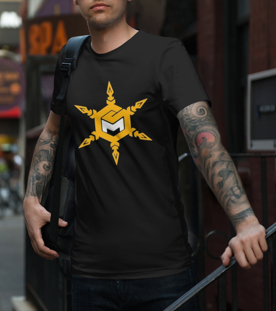 Mike Sainristil M Yellow Snowflake Emblem T-Shirt