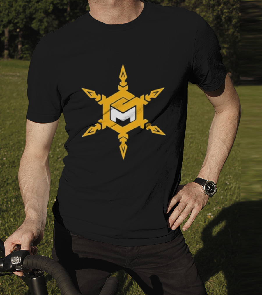 Mike Sainristil M Yellow Snowflake Emblem T-Shirt