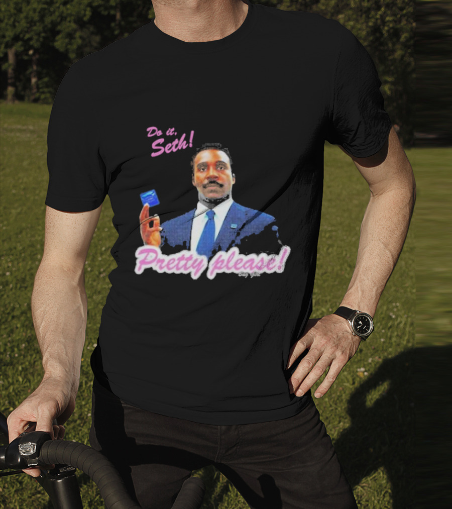 Do It Seth Pretty Please! Milchick Holding Blue Card T-Shirt