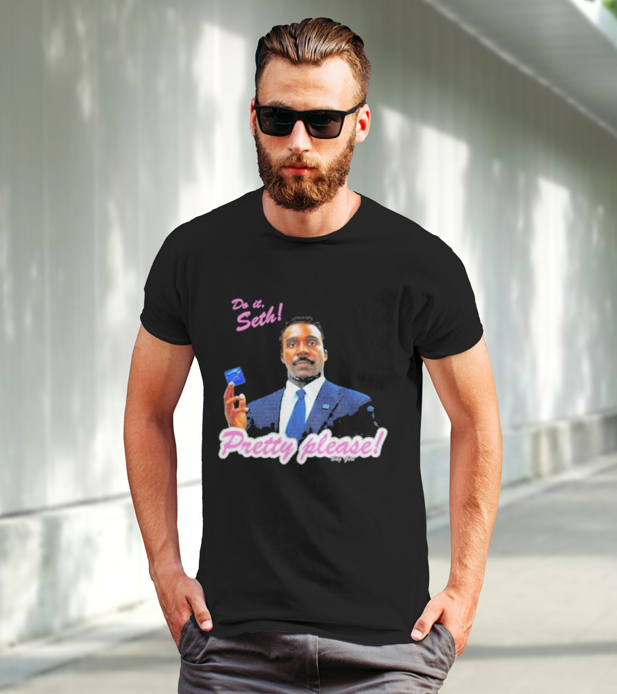 Do It Seth Pretty Please! Milchick Holding Blue Card T-Shirt