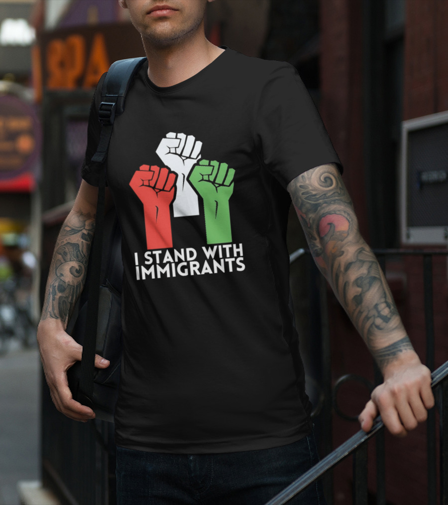 Mexican I Stand With Immigrants Fist Symbol T-Shirt