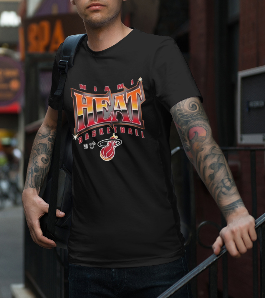 Miami Heat Basketball Worldwide Glow Up NBA Icons T-Shirt
