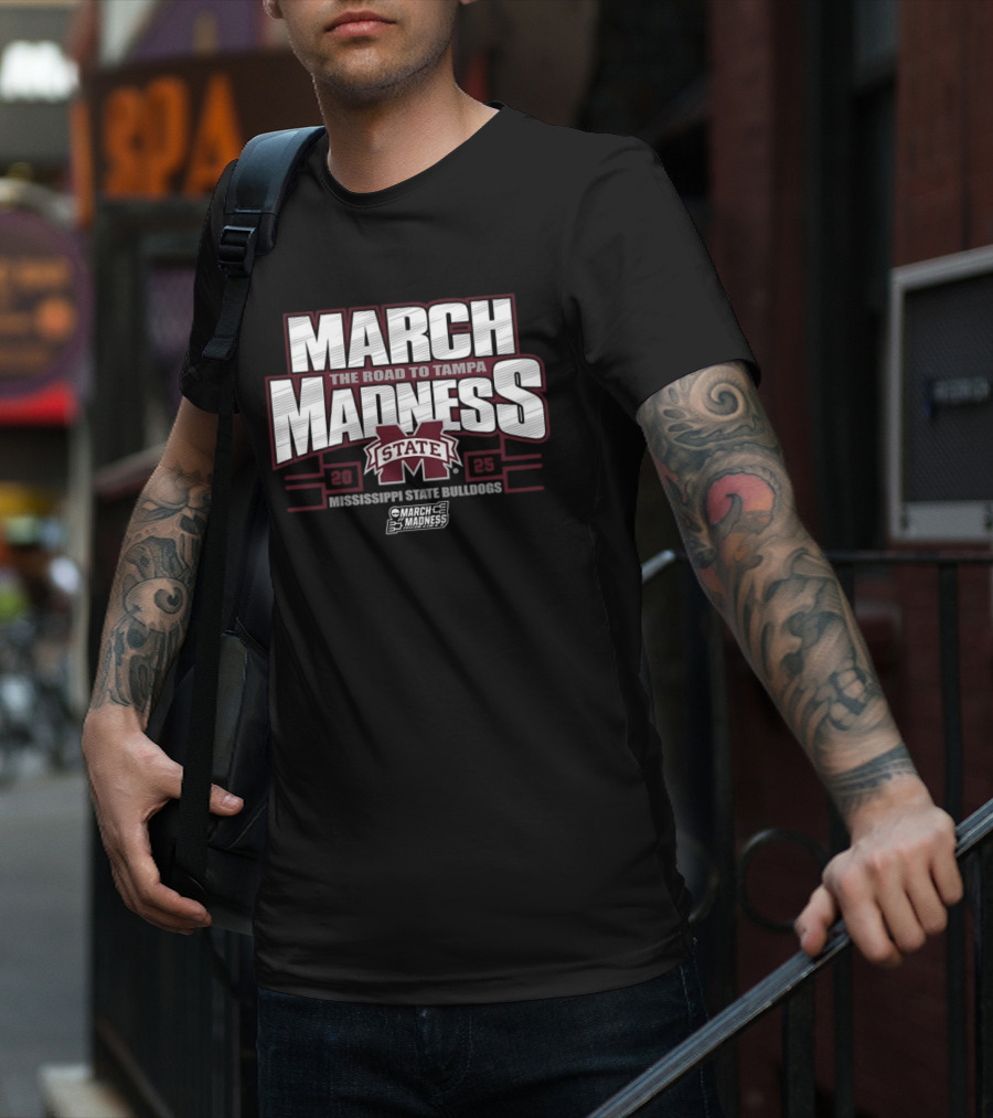 March Madness The Road To Tampa 2025 Mississippi State Bulldogs T-Shirt