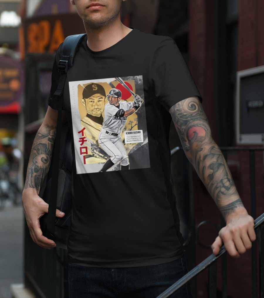 Ichiro Suzuki Seattle Mariners First Japanese-Born Player Elected To Baseball Hall Of Fame Red Sun T-Shirt