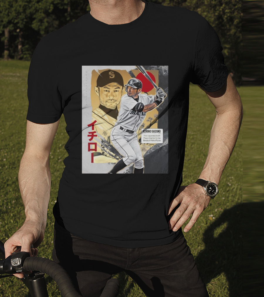 Ichiro Suzuki Seattle Mariners First Japanese-Born Player Elected To Baseball Hall Of Fame Red Sun T-Shirt