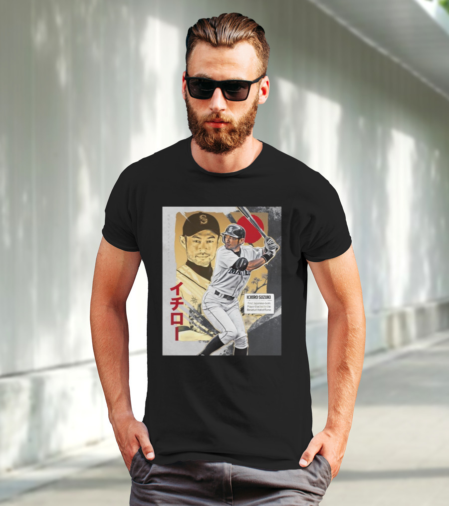 Ichiro Suzuki Seattle Mariners First Japanese-Born Player Elected To Baseball Hall Of Fame Red Sun T-Shirt