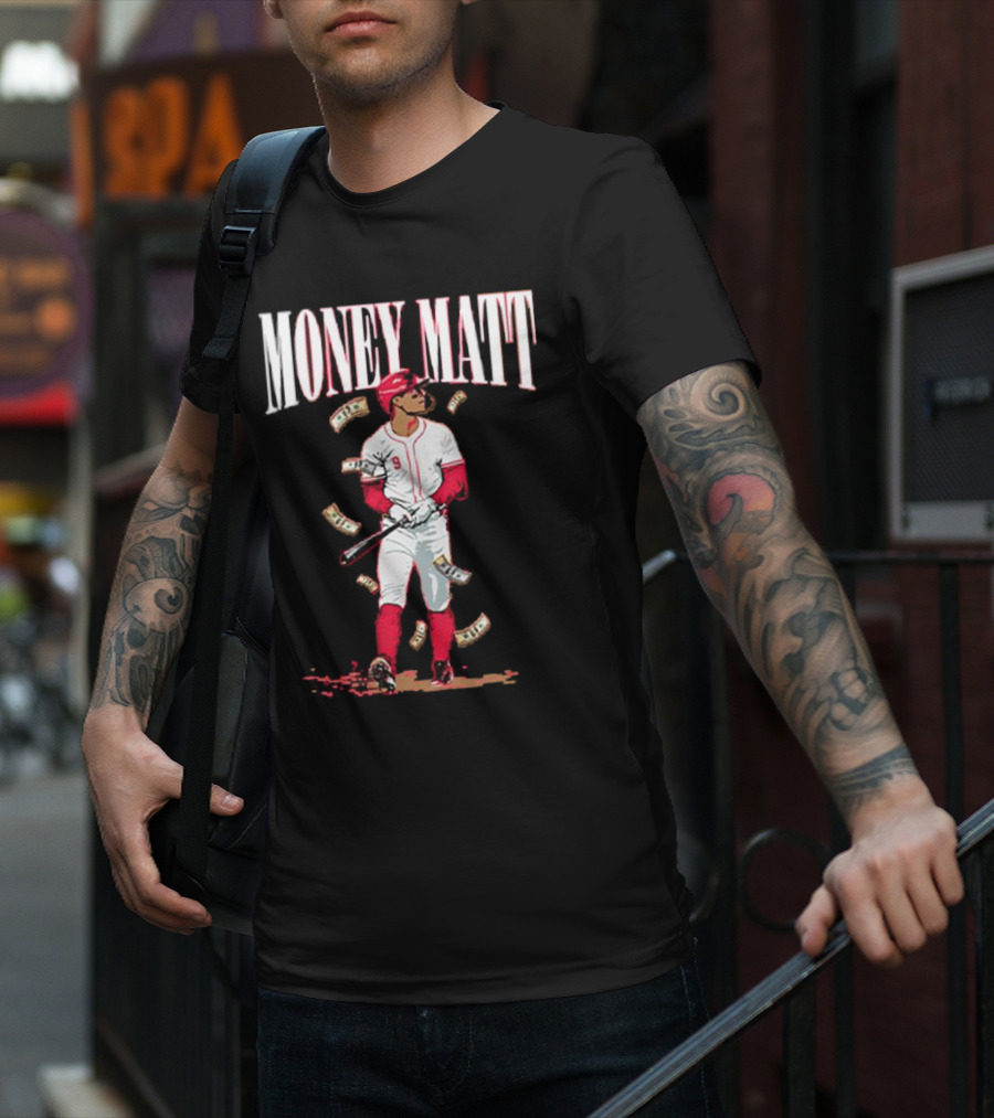 Money Matt McLain Red Baseball Player Icon T-Shirt