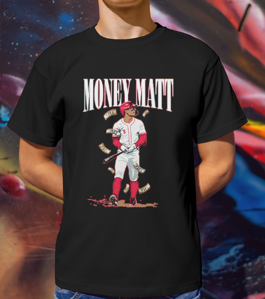 Money Matt McLain Red Baseball Player Icon T-Shirt