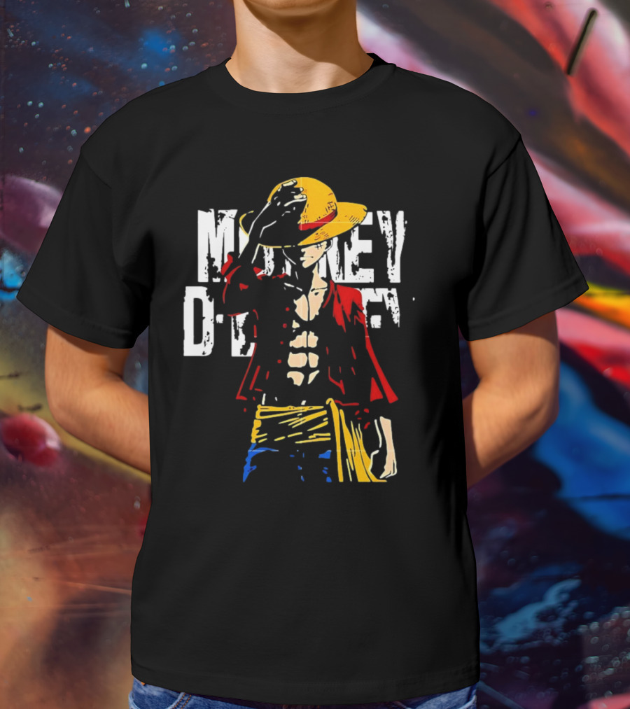 Monkey D Luffy One Piece Anime Character Iconic Straw Hat Pirate Outfit T-Shirt