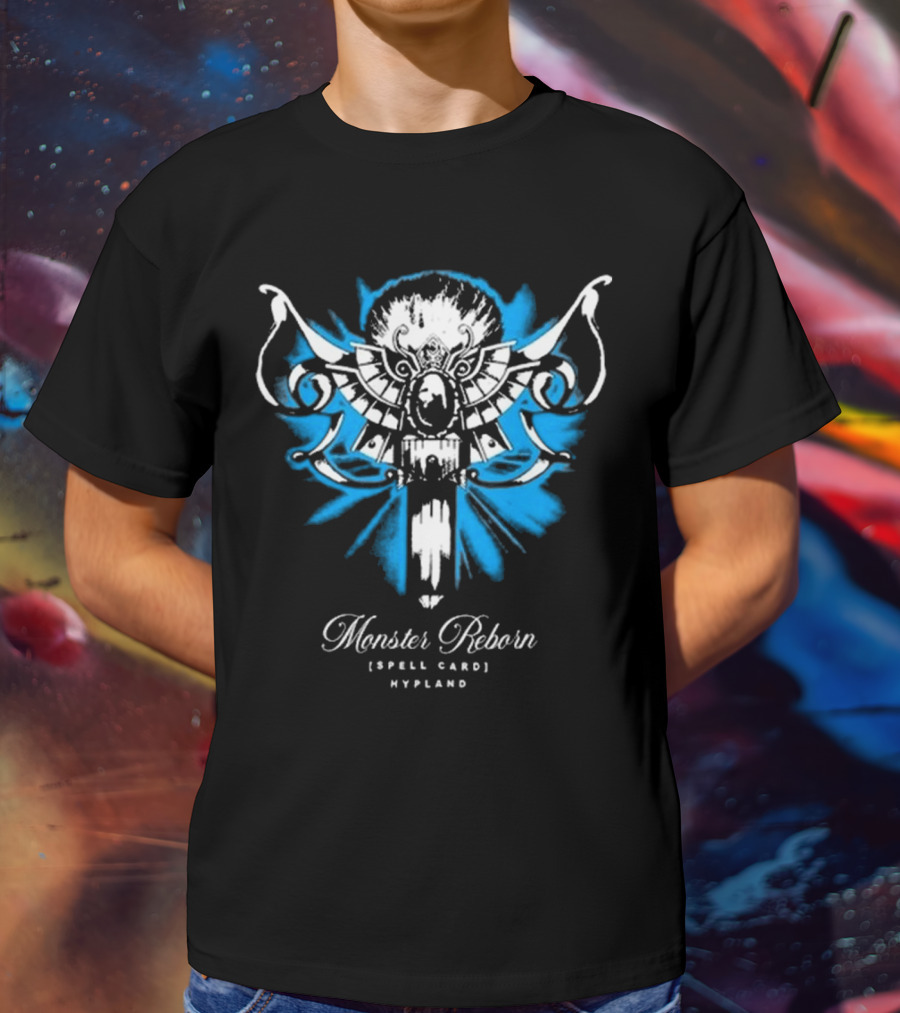 Monster Reborn Spell Card Hypland Blue Winged Design T-Shirt