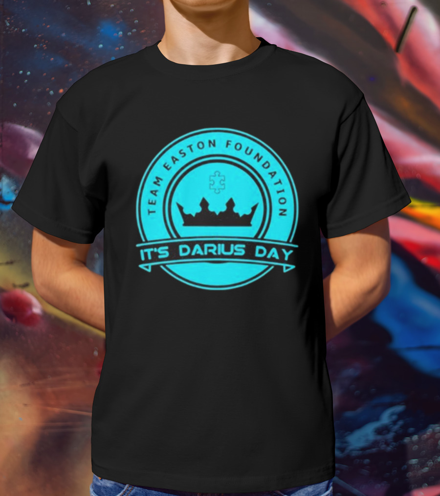 Team Easton Foundation It's Darius Day Autism Puzzle Crown T-Shirt