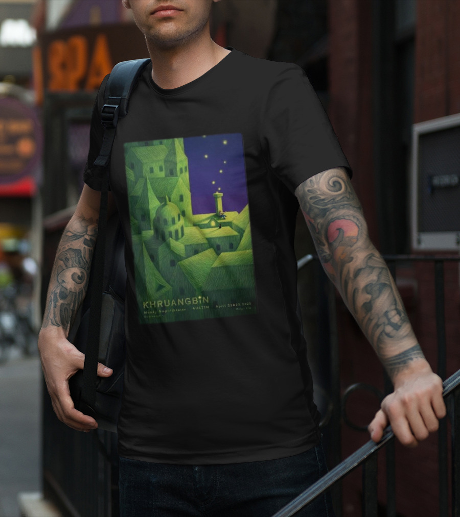 Khruangbin Moody Amphitheater Austin April 22 23 2025 Murugi Kim Artwork T-Shirt
