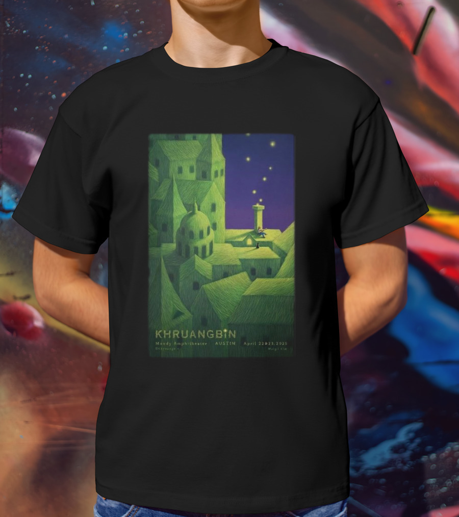 Khruangbin Moody Amphitheater Austin April 22 23 2025 Murugi Kim Artwork T-Shirt