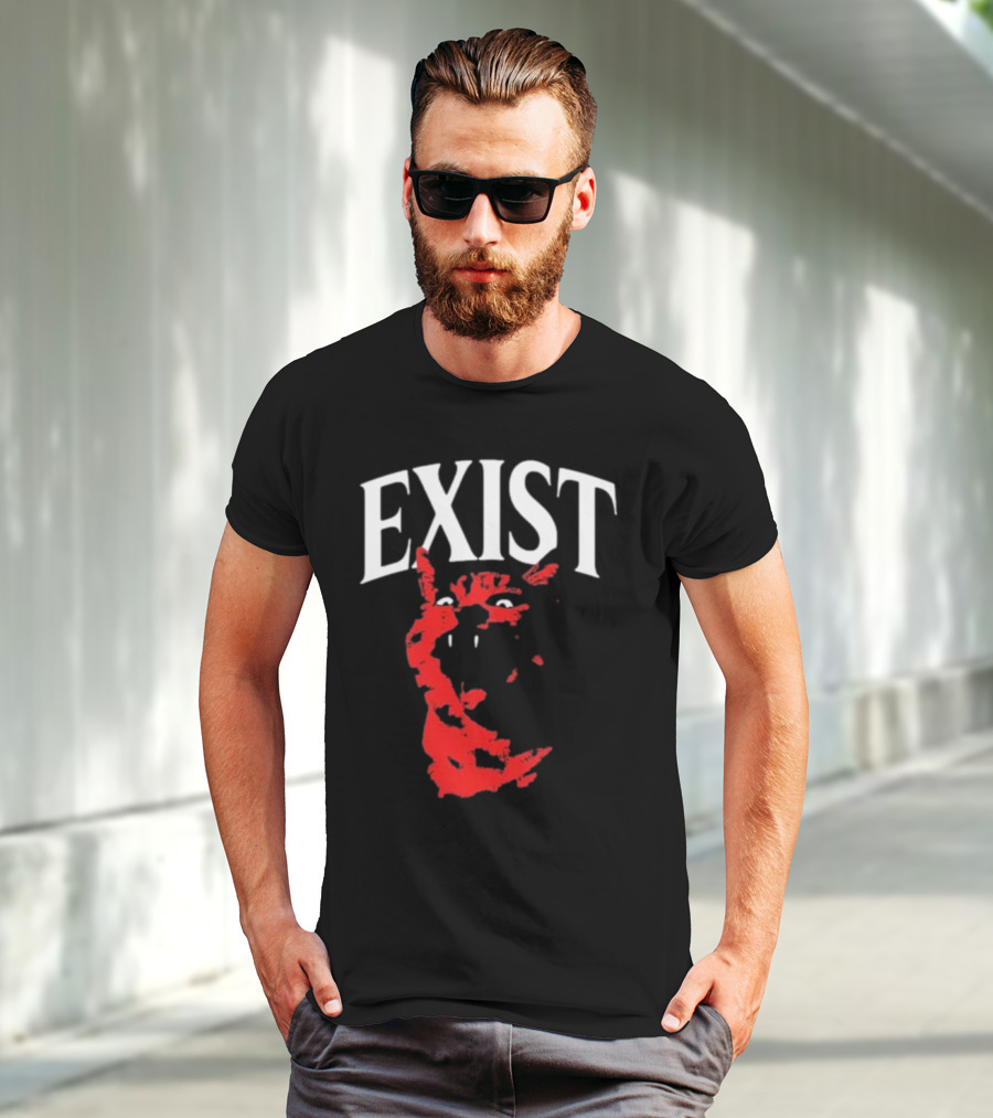 Mynameistuv Exist Red Cat Face T-Shirt